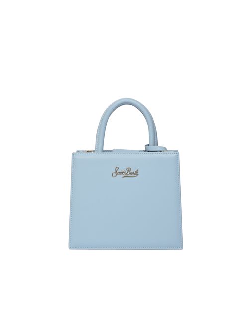 Borsa Shop mini strutturata in pelle liscia con targhetta metallica Azzurra Mc2 Saint Barth | SHBM000200002L